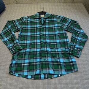 Eton Contemporary Fit‎ Shirt Mens 16 / 41 Green Blue Plaid Button Down Luxury